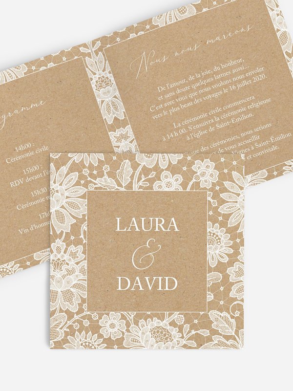 Faire-part de mariage Jolie Dentelle