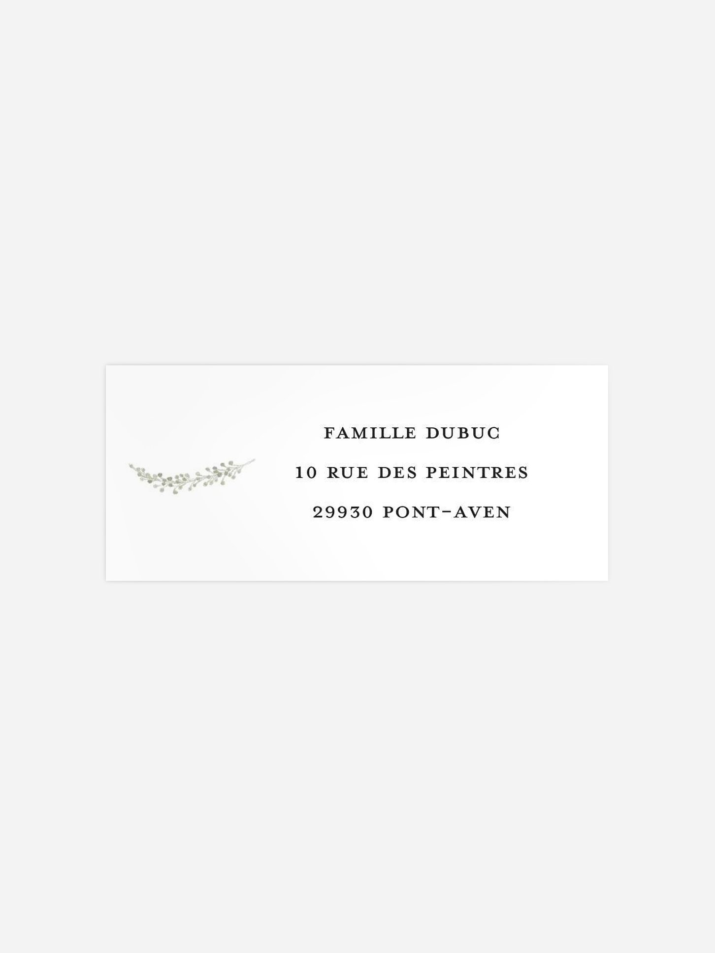 Étiquette expéditeur baptême Eucalyptus Love