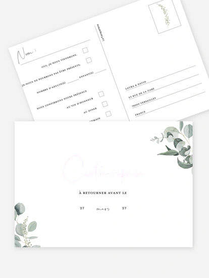 Carton réponse Eucalyptus Love