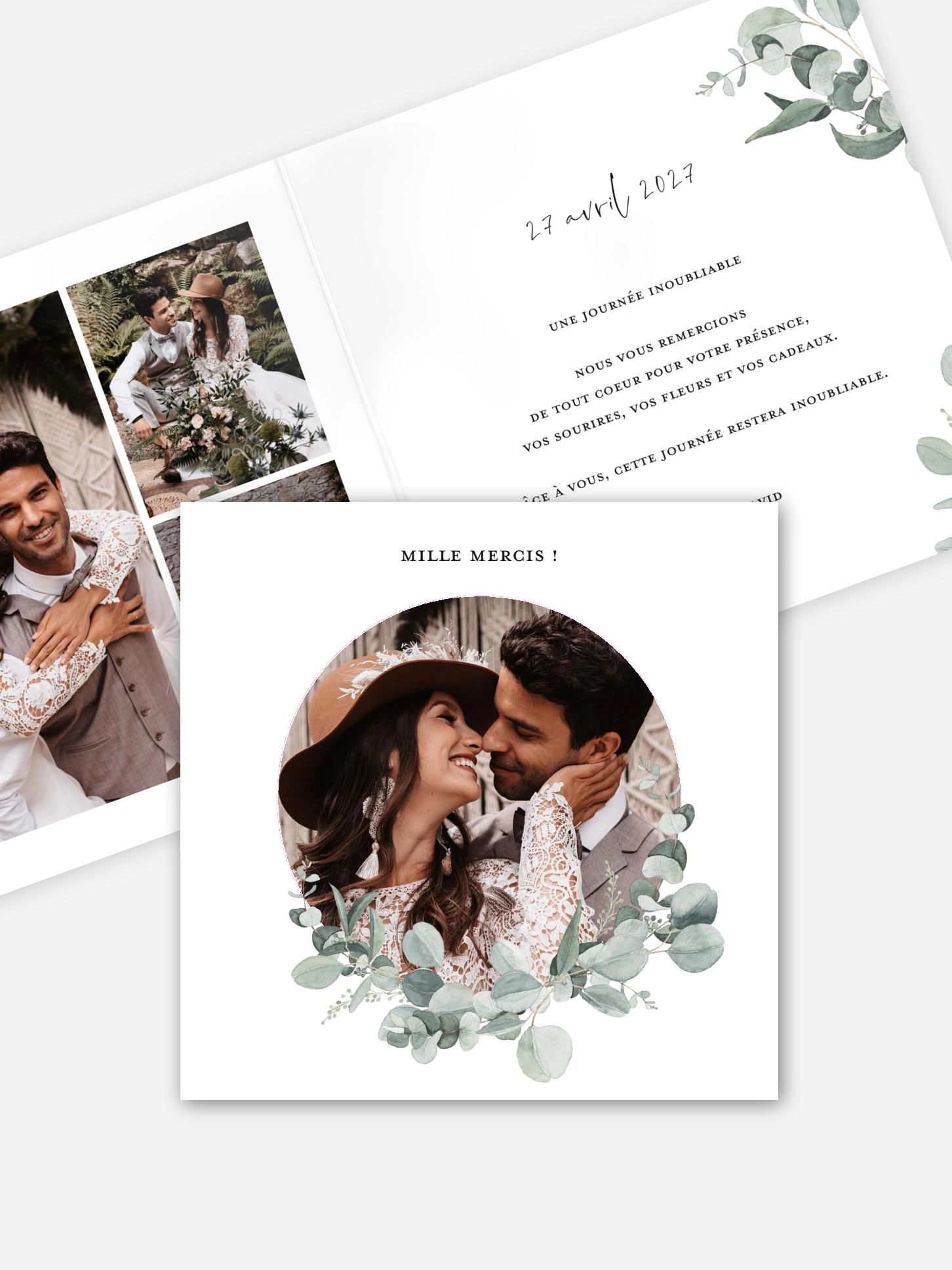 Carte de remerciements Eucalyptus Love