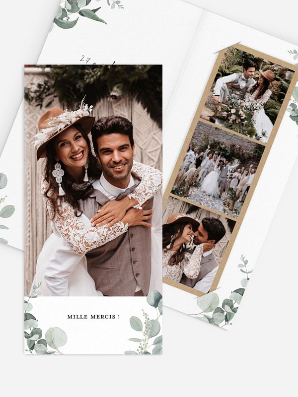 Carte de remerciements Eucalyptus Love