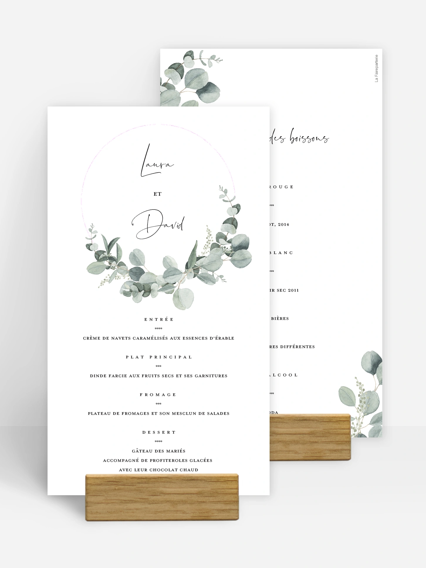 Menu mariage Eucalyptus Love
