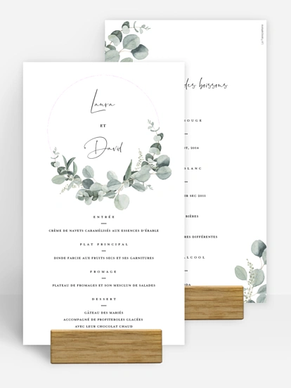 Menu mariage Eucalyptus Love