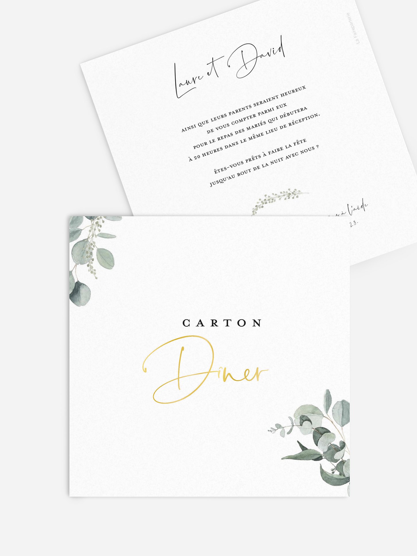 Carton d'invitation Eucalyptus Love