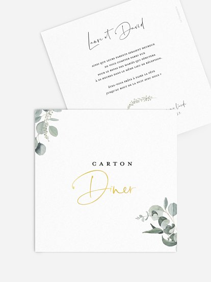 Carton d'invitation Eucalyptus Love