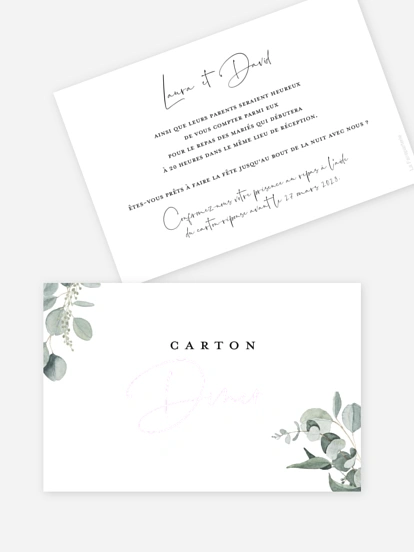 Carton d'invitation Eucalyptus Love