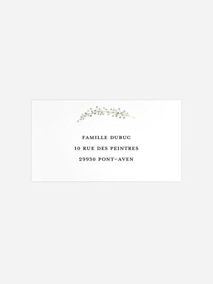 Étiquette destinataire mariage Eucalyptus Love