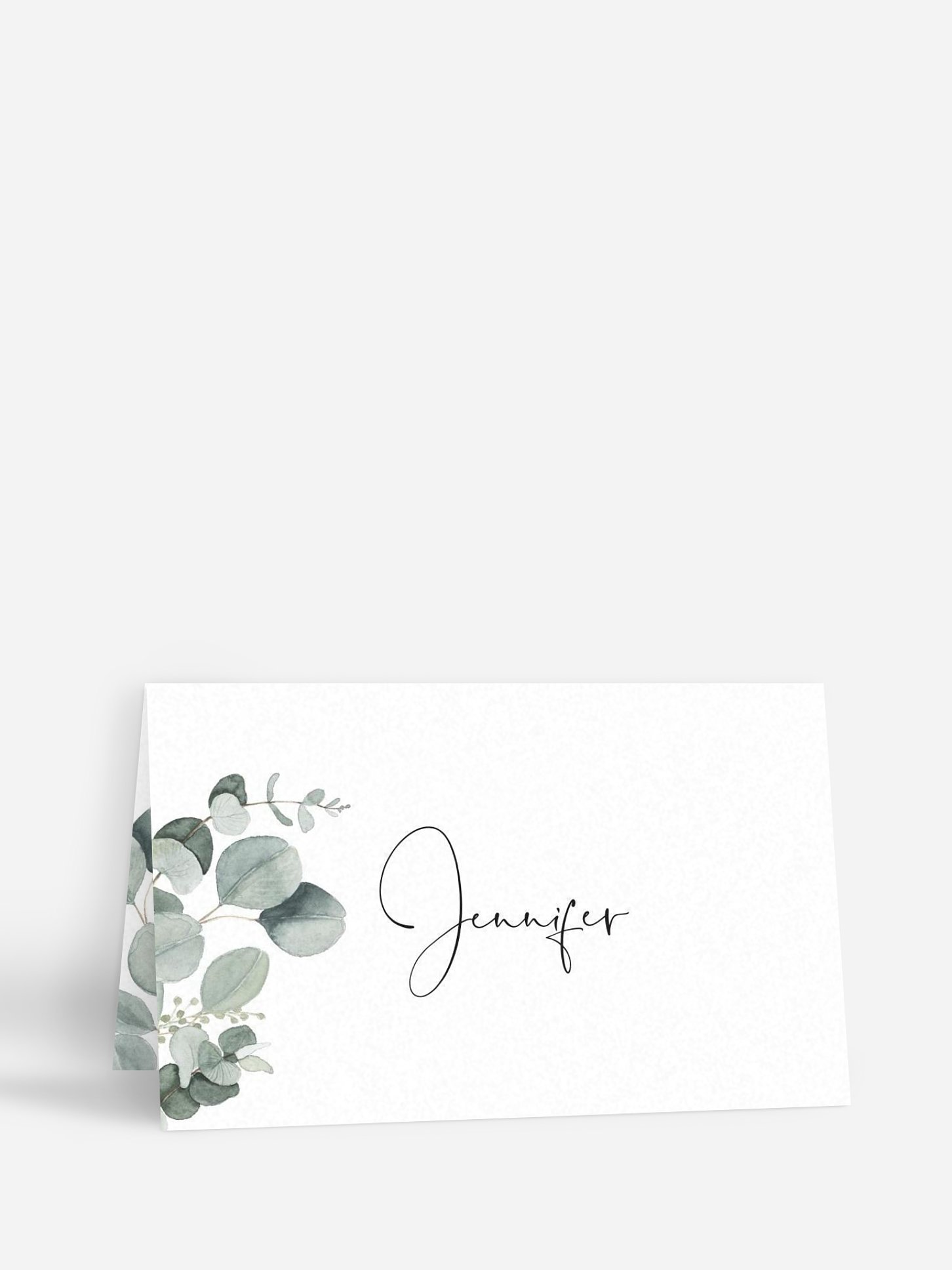 Marque-place baptême Eucalyptus Love