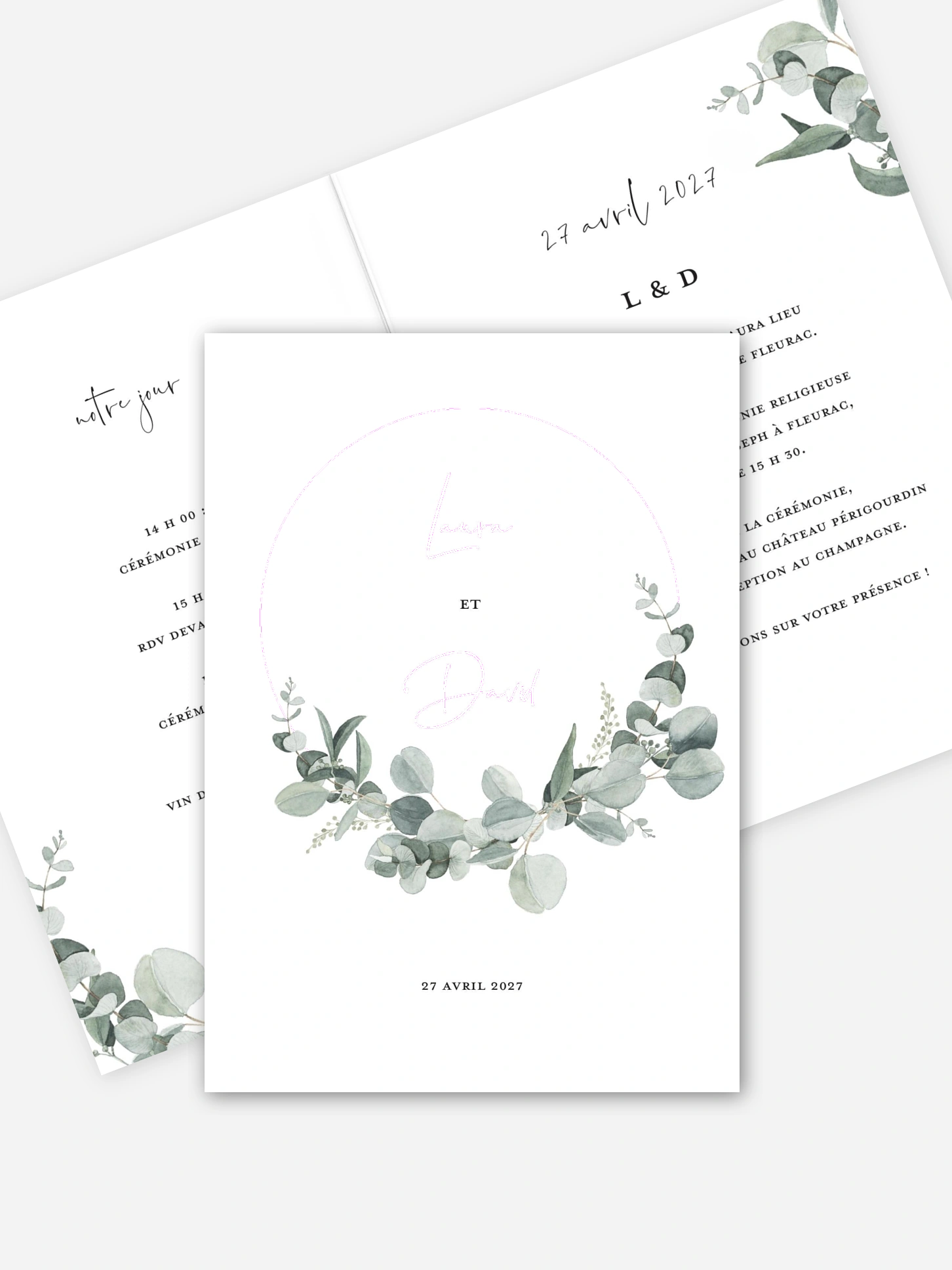 Faire-part de mariage Eucalyptus Love