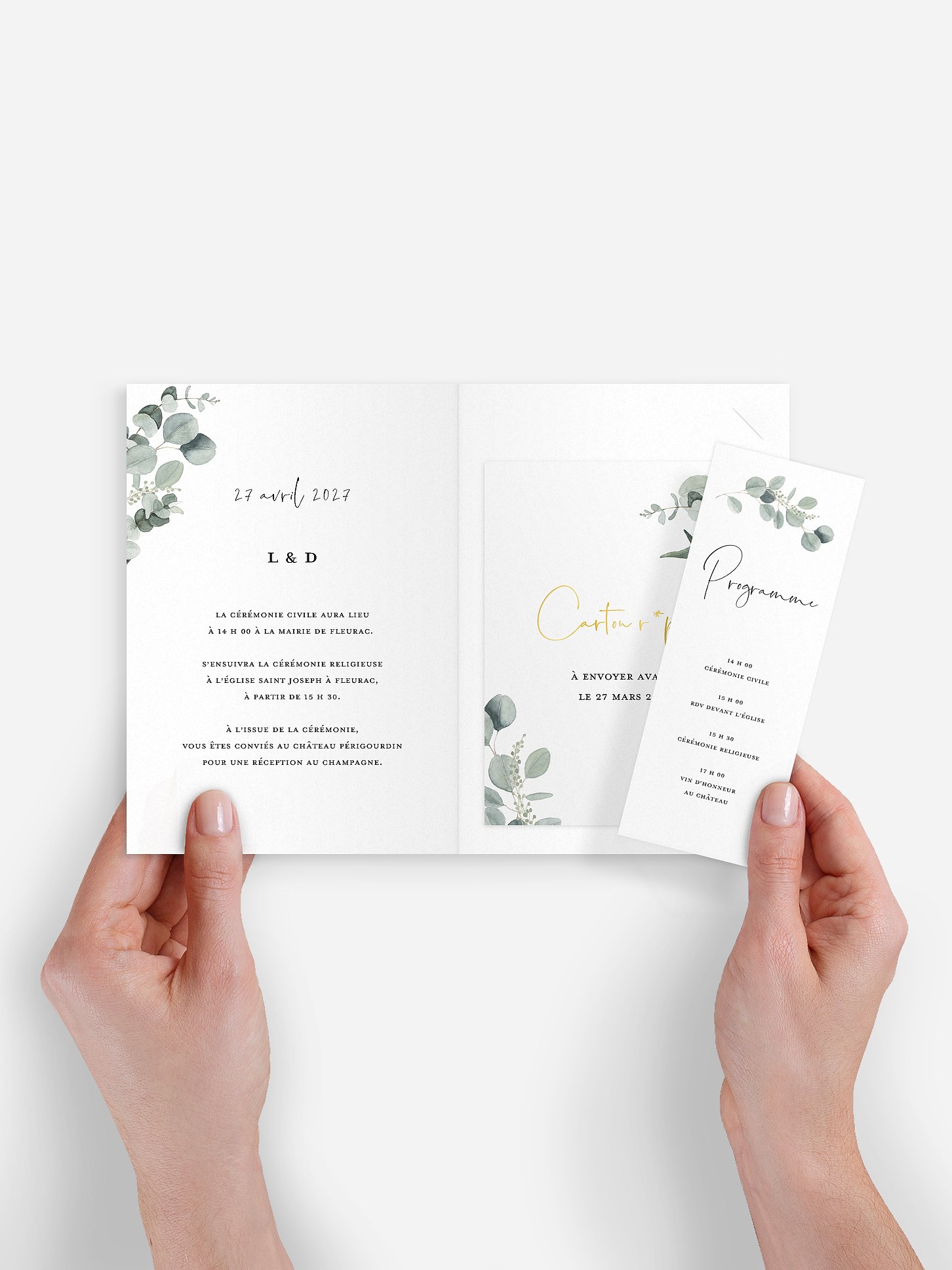 Faire-part de mariage Eucalyptus Love