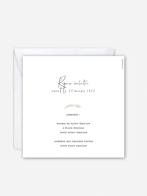 Faire-part de mariage Eucalyptus Love