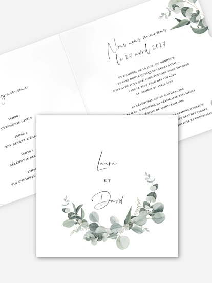 Faire-part de mariage Eucalyptus Love