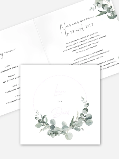 Faire-part de mariage Eucalyptus Love