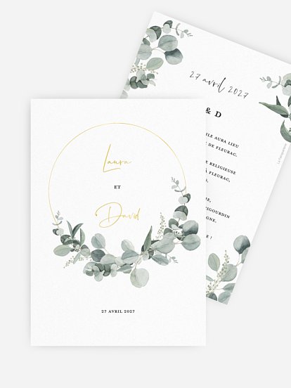Faire-part de mariage Eucalyptus Love