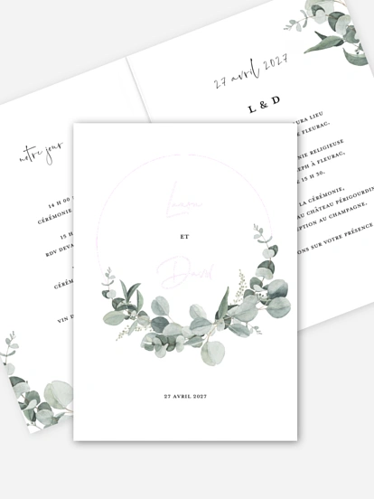 Faire-part de mariage Eucalyptus Love