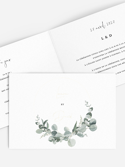 Faire-part de mariage Eucalyptus Love