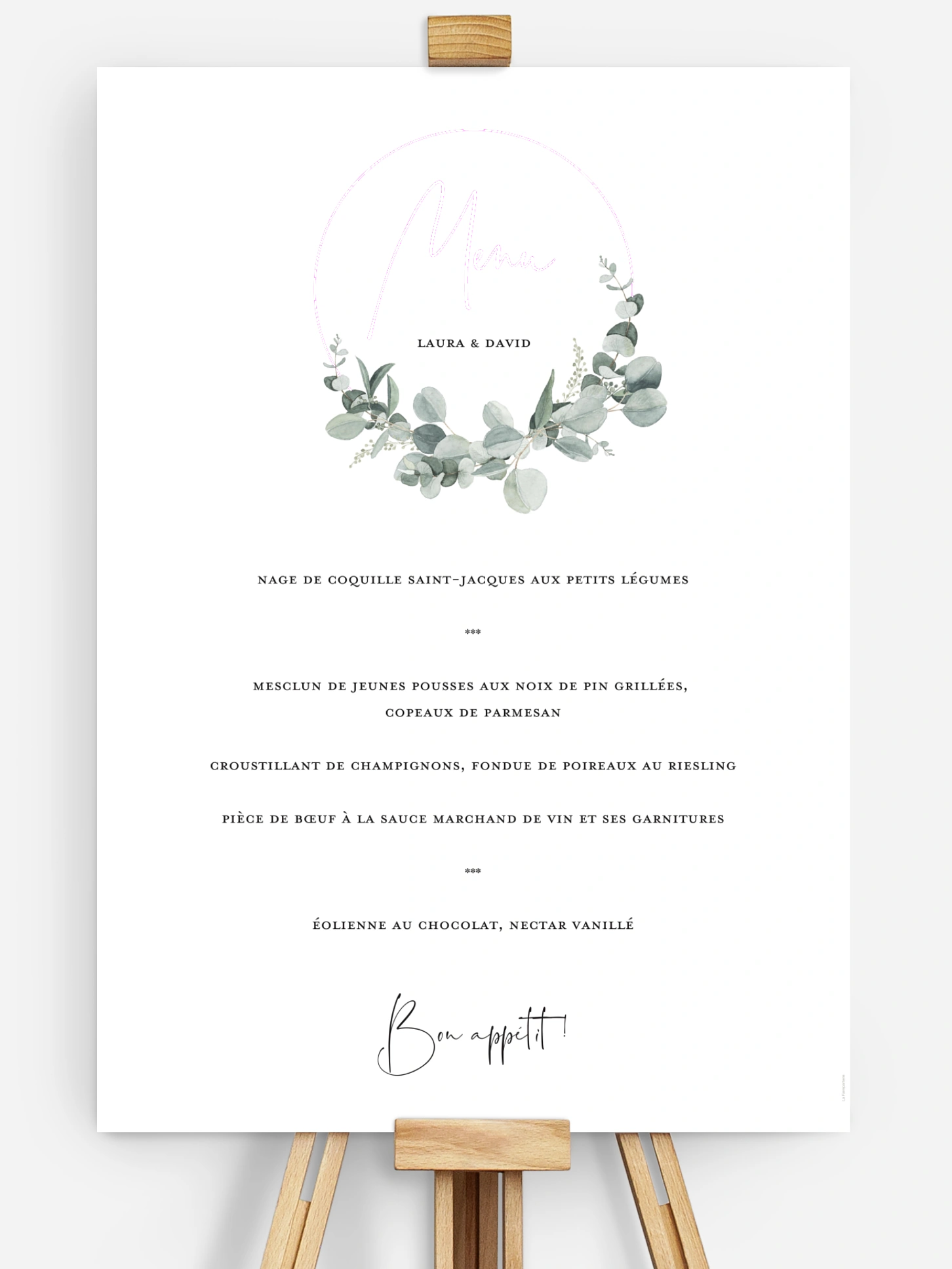 Menu mariage Eucalyptus Love