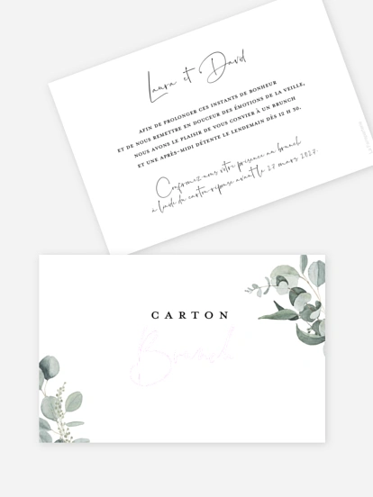 Carte brunch Eucalyptus Love