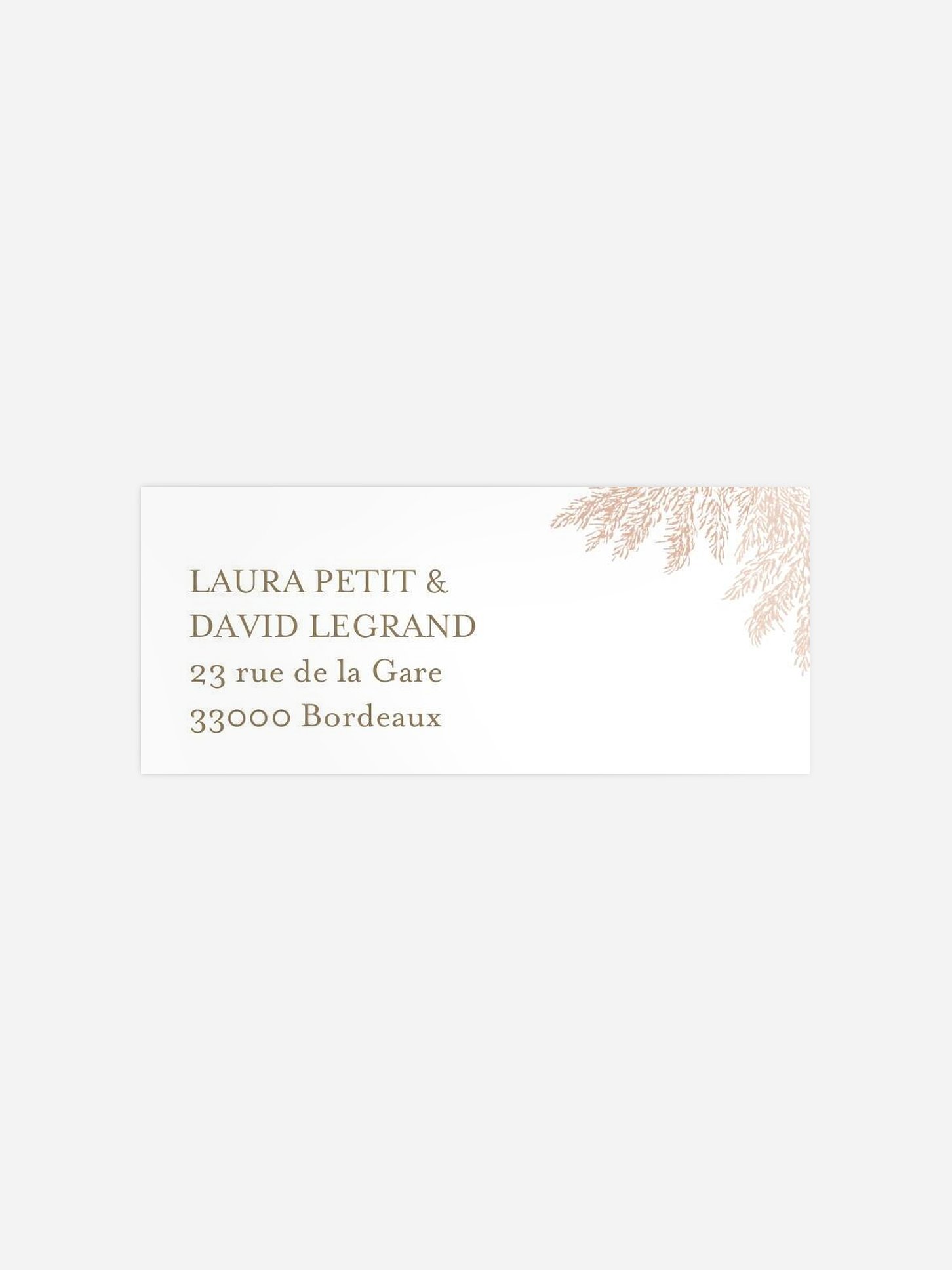 Étiquette expéditeur mariage Blush Pampas