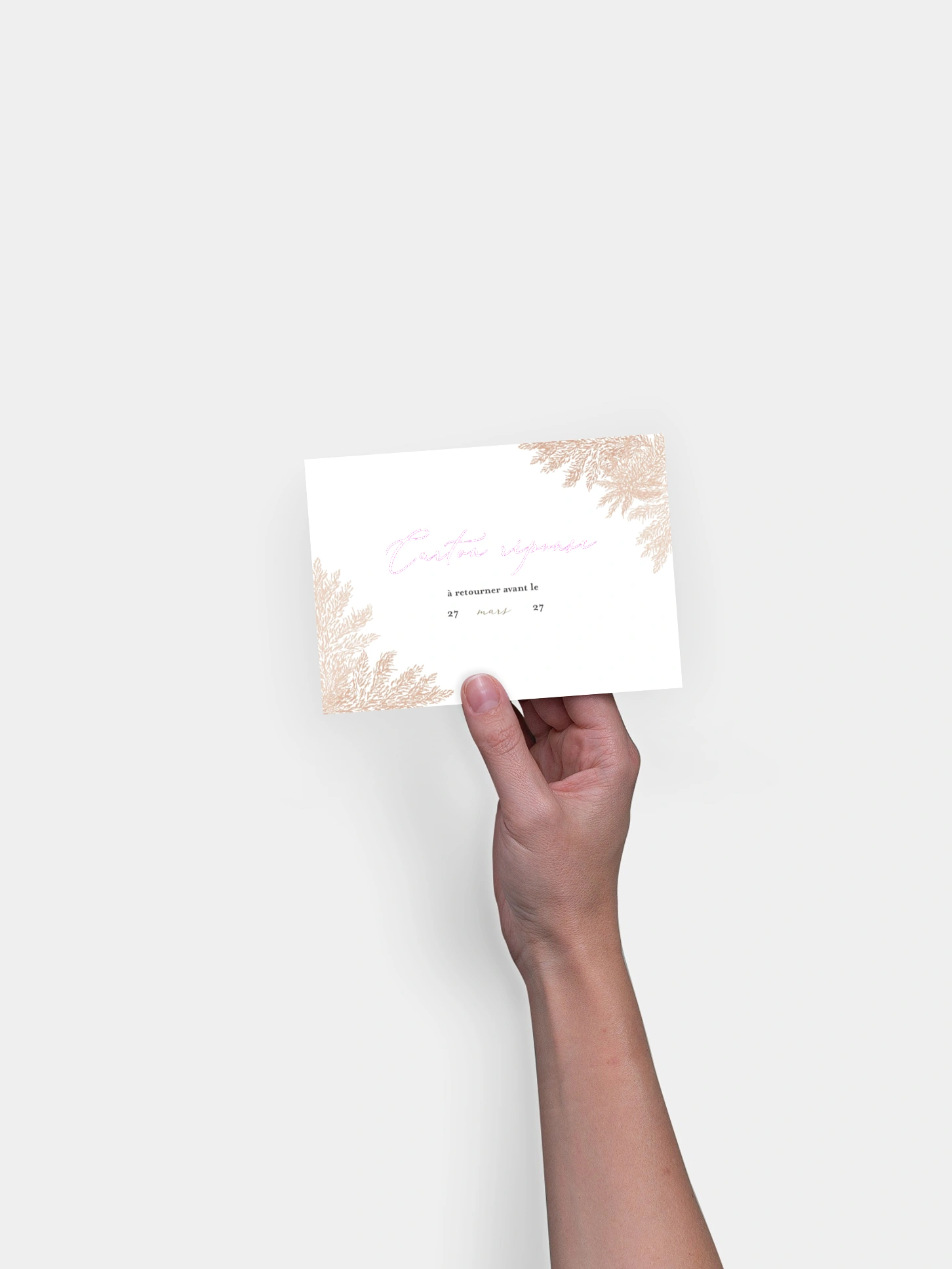 Carton réponse Blush Pampas