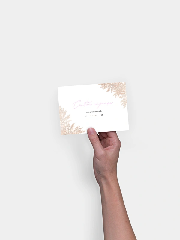 Carton réponse Blush Pampas