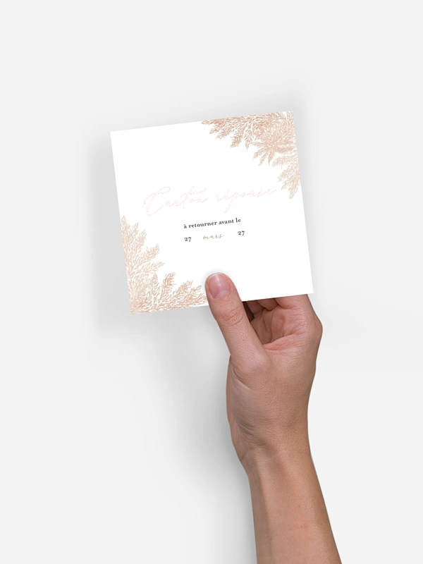 Carton réponse Blush Pampas