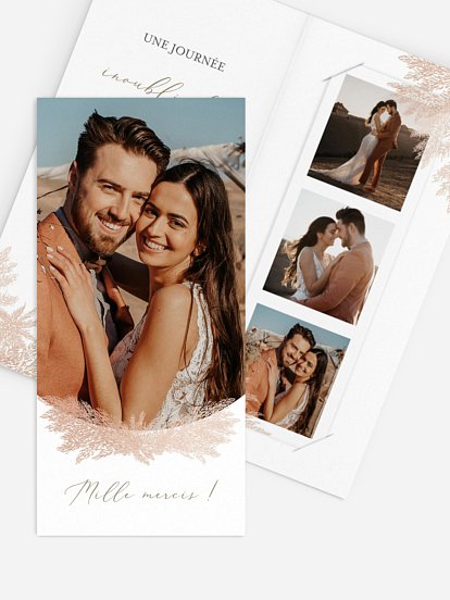 Carte de remerciements Blush Pampas