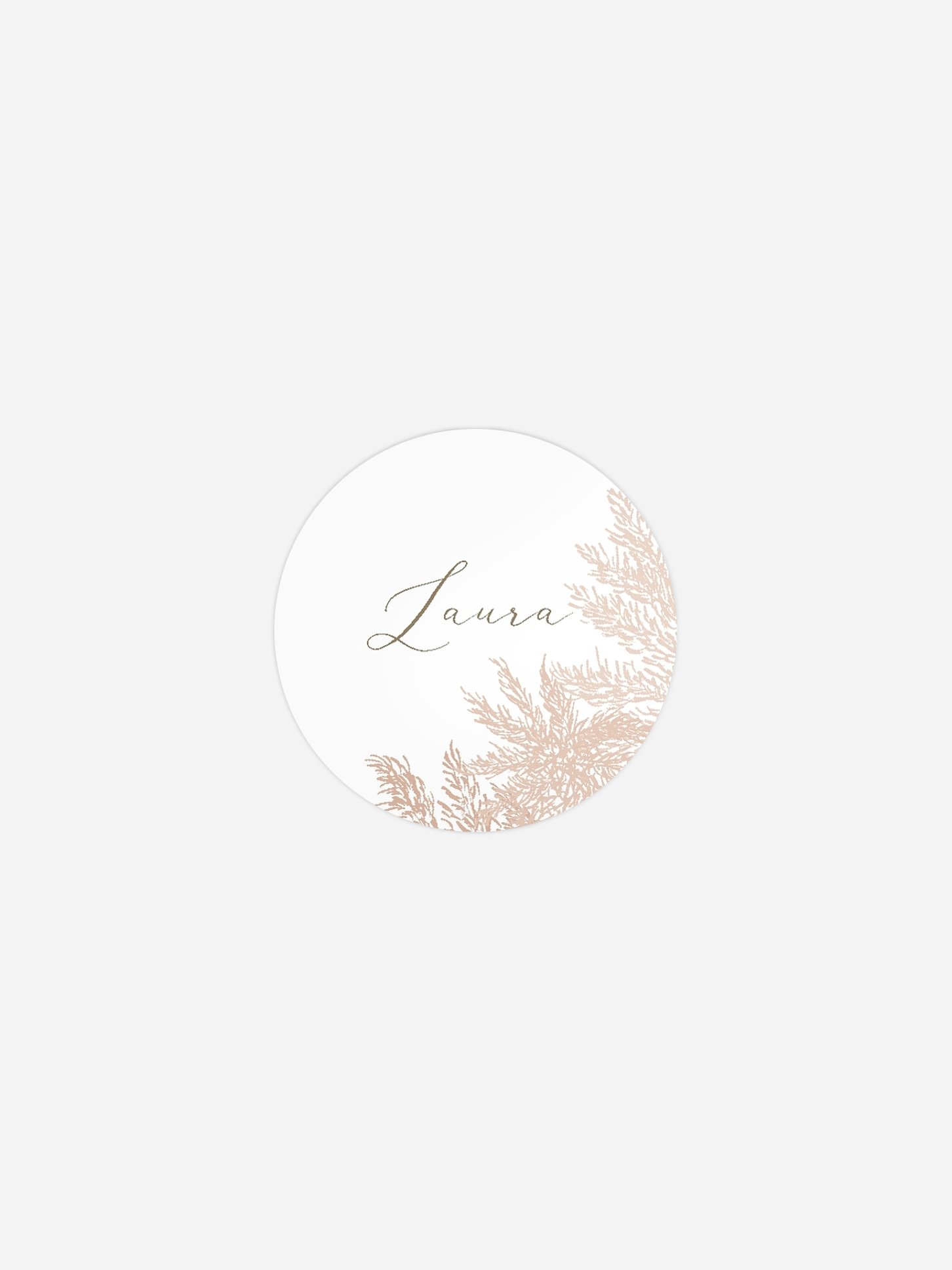 Étiquette cadeau individuelle Blush Pampas