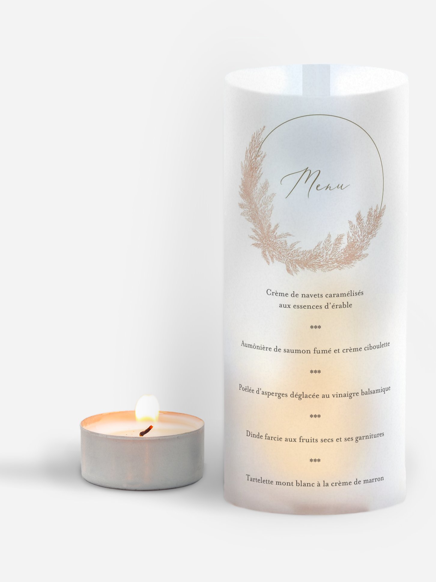 Menu mariage Blush Pampas