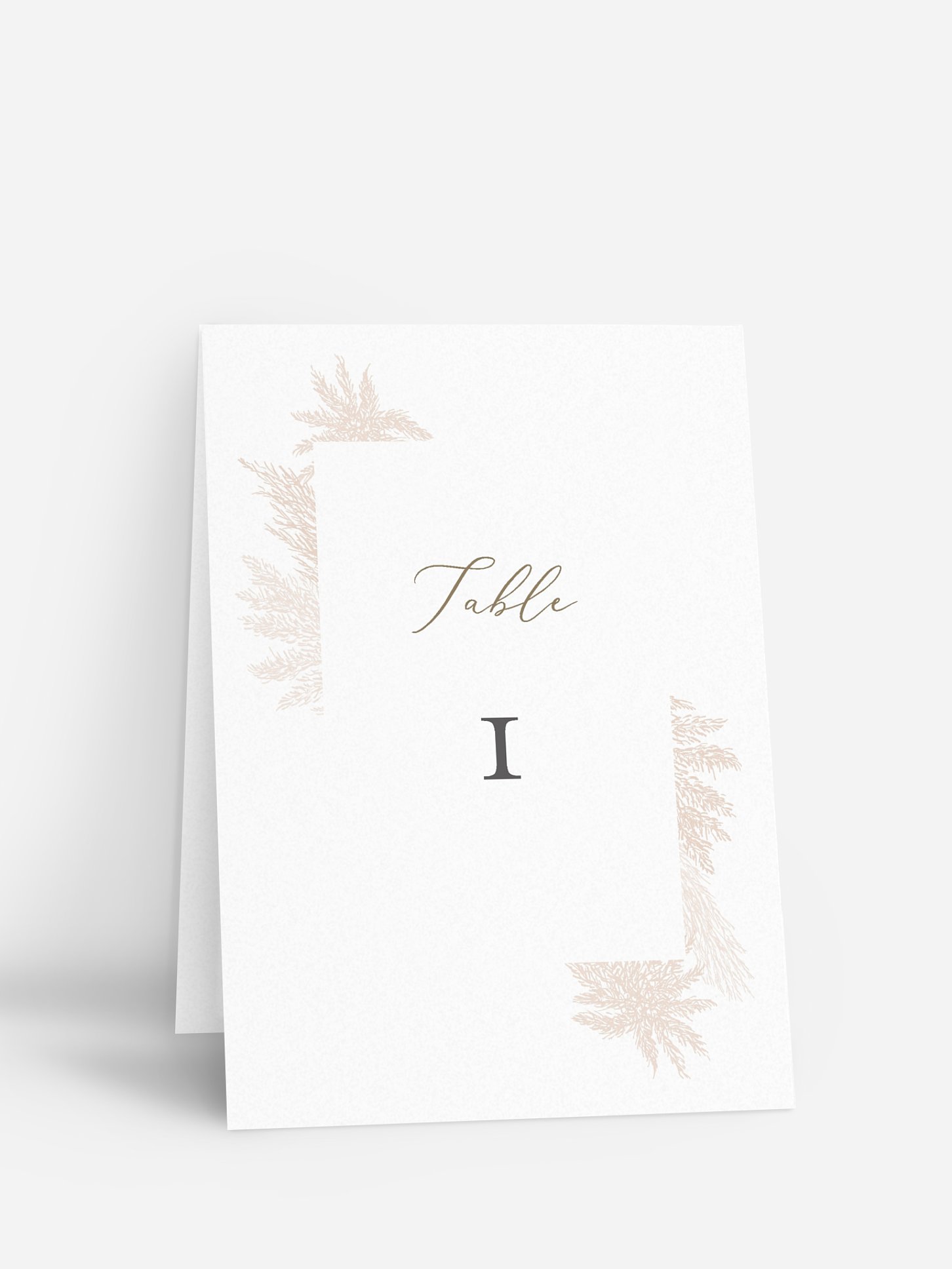 Numéro de table mariage Blush Pampas