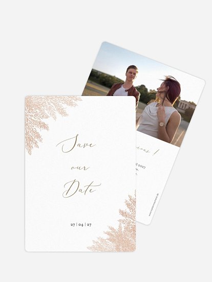 Save the date Blush Pampas