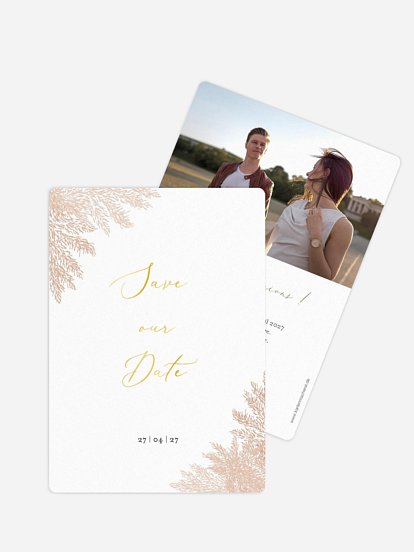 Save the date Blush Pampas