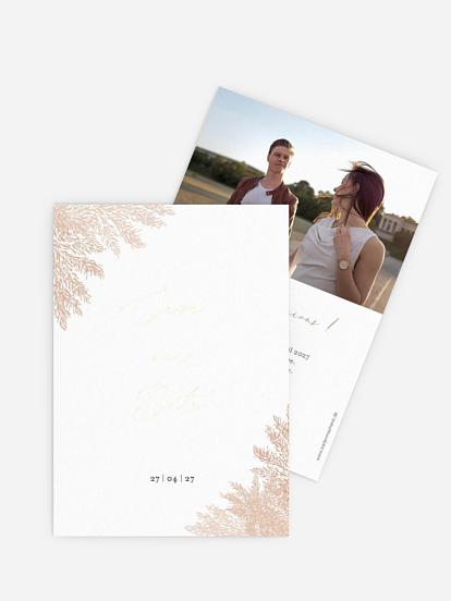 Save the date Blush Pampas