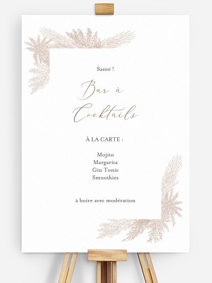 Affiche cocktail Blush Pampas
