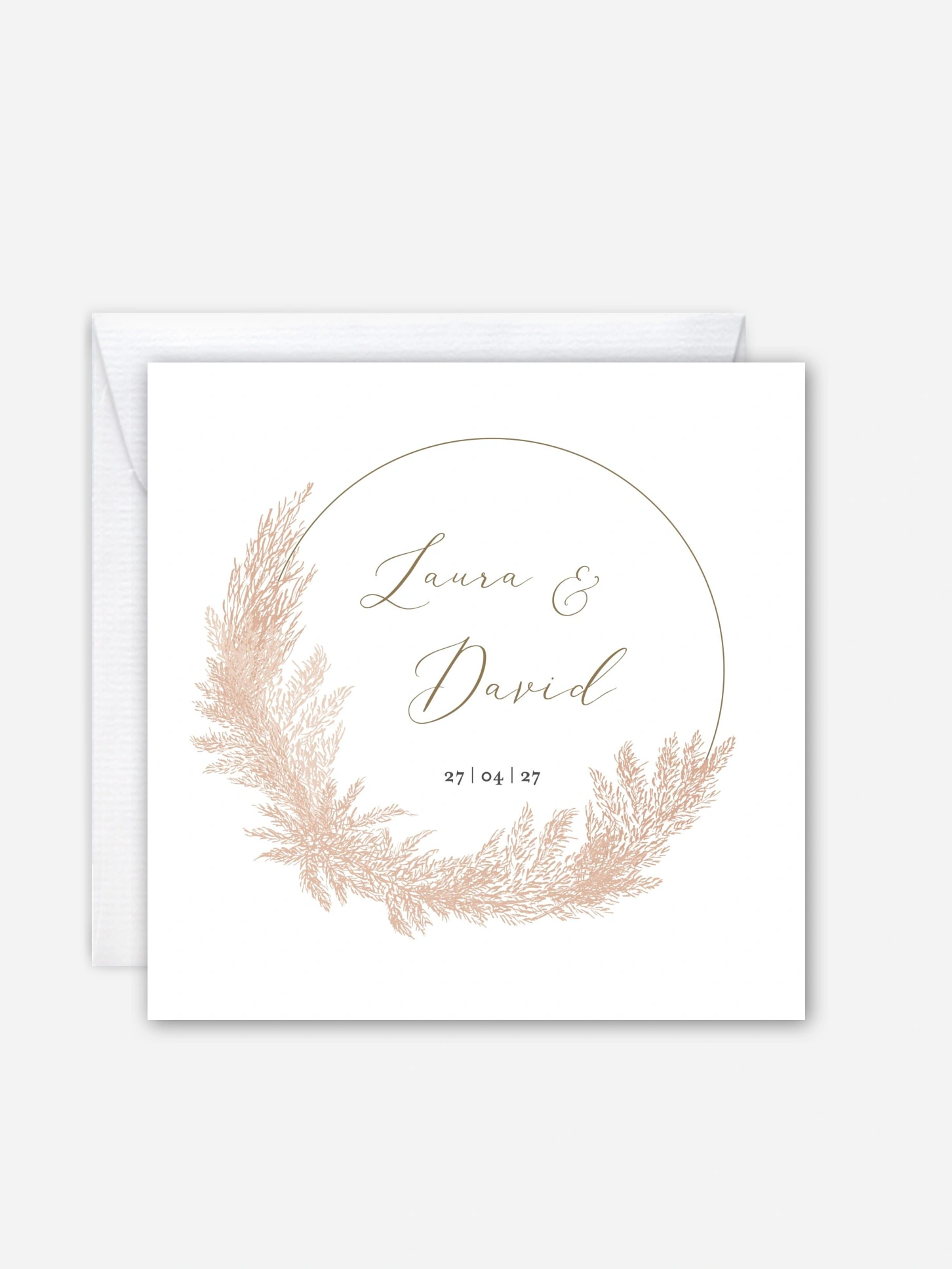 Faire-part de mariage Blush Pampas