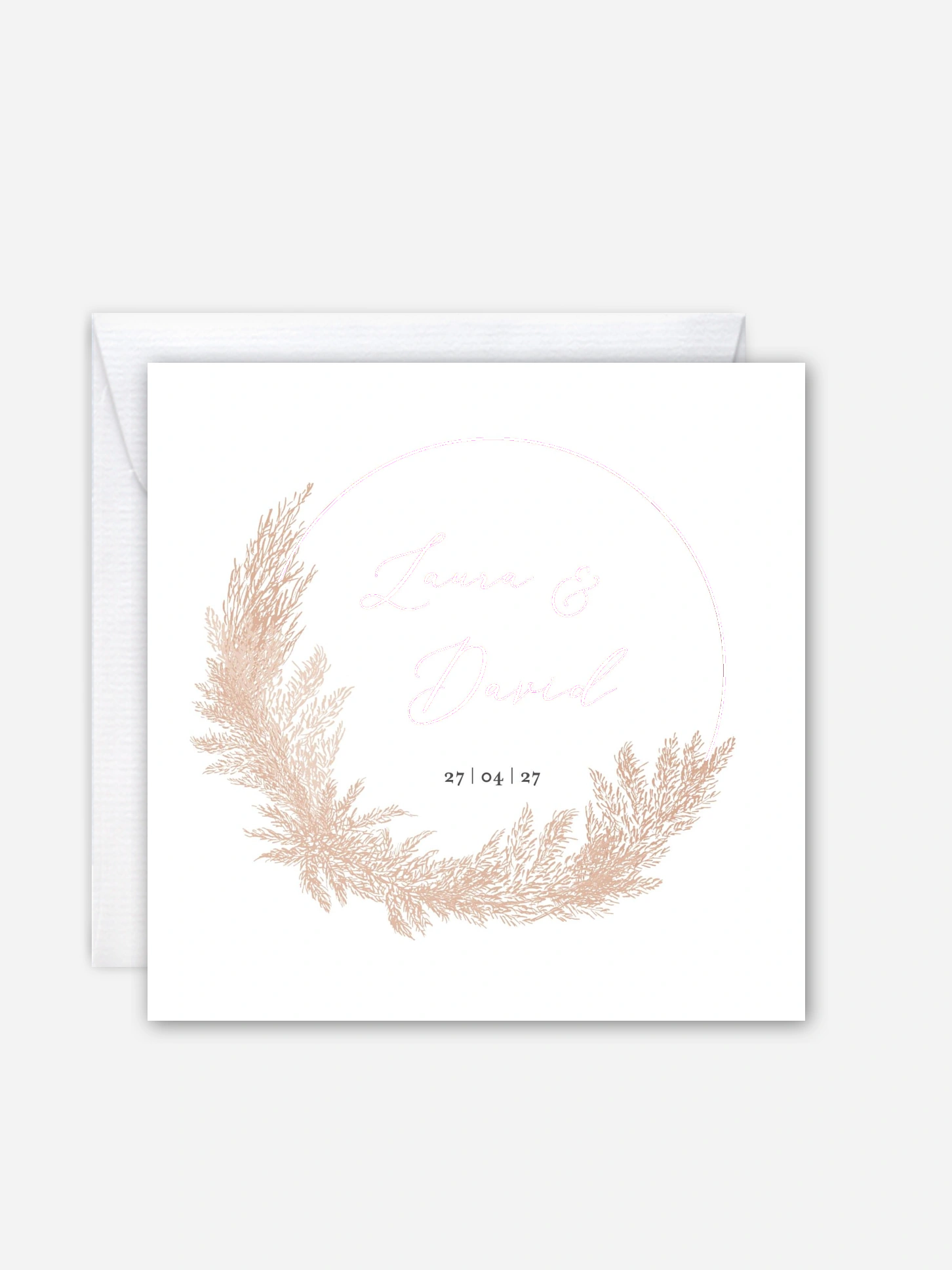 Faire-part de mariage Blush Pampas
