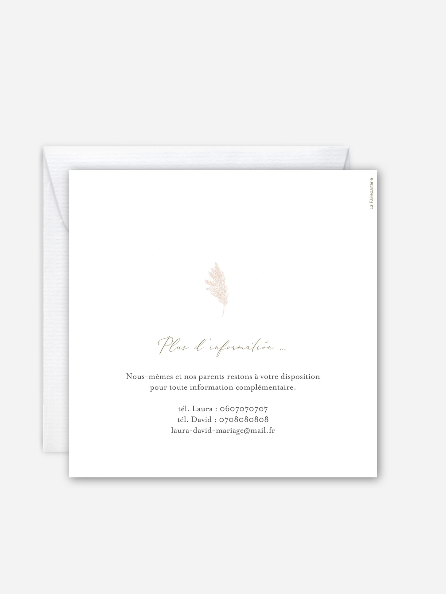 Faire-part de mariage Blush Pampas