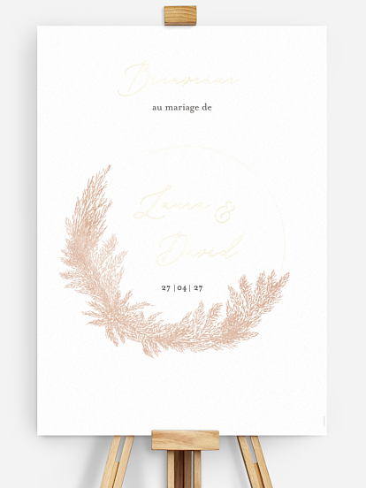 Poster bienvenue mariage Blush Pampas
