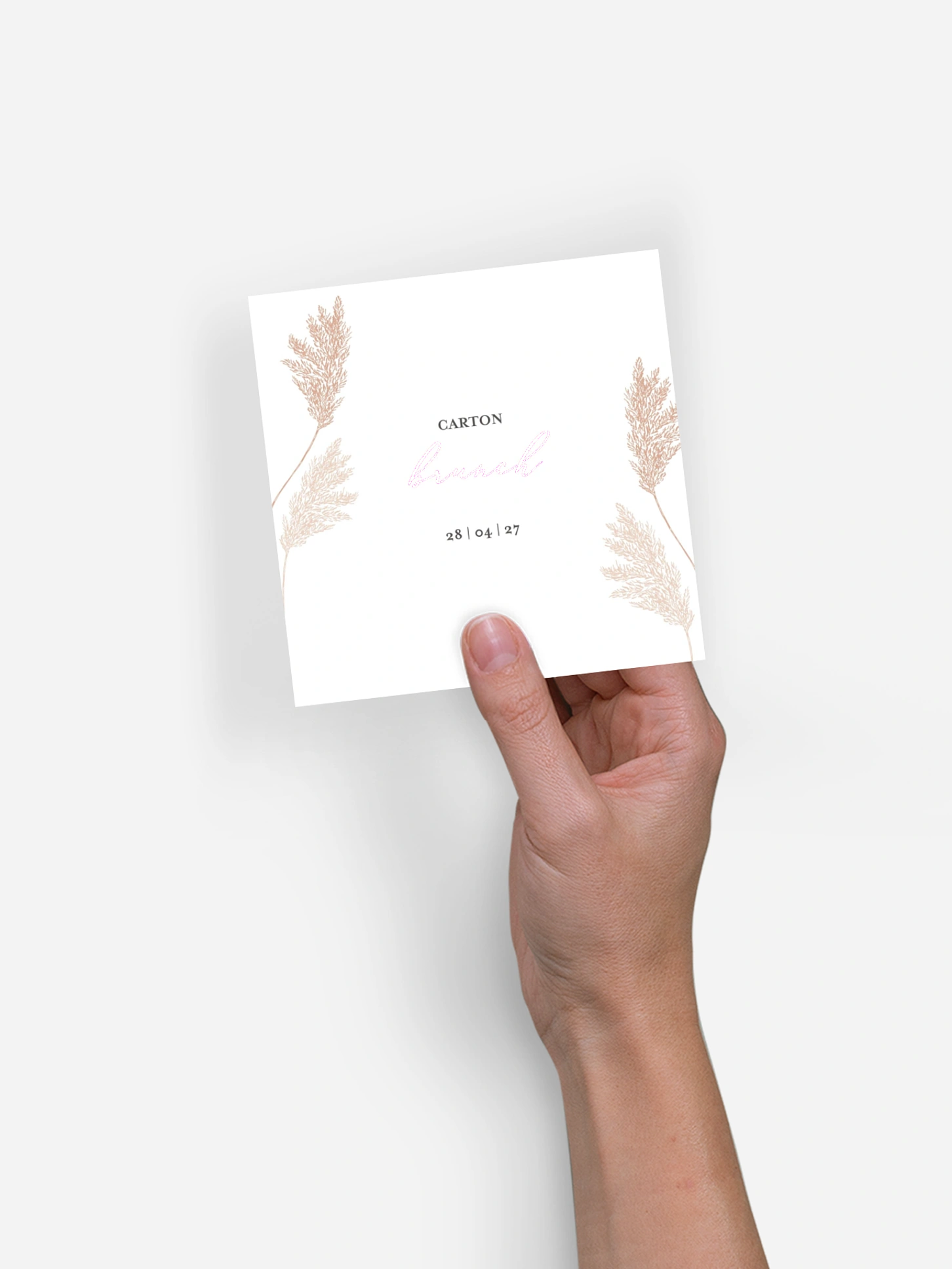 Carte brunch Blush Pampas
