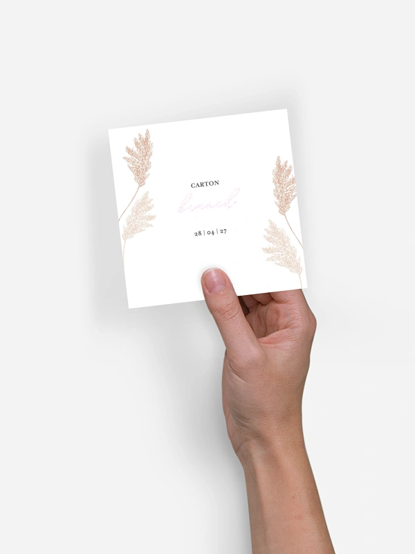 Carte brunch Blush Pampas
