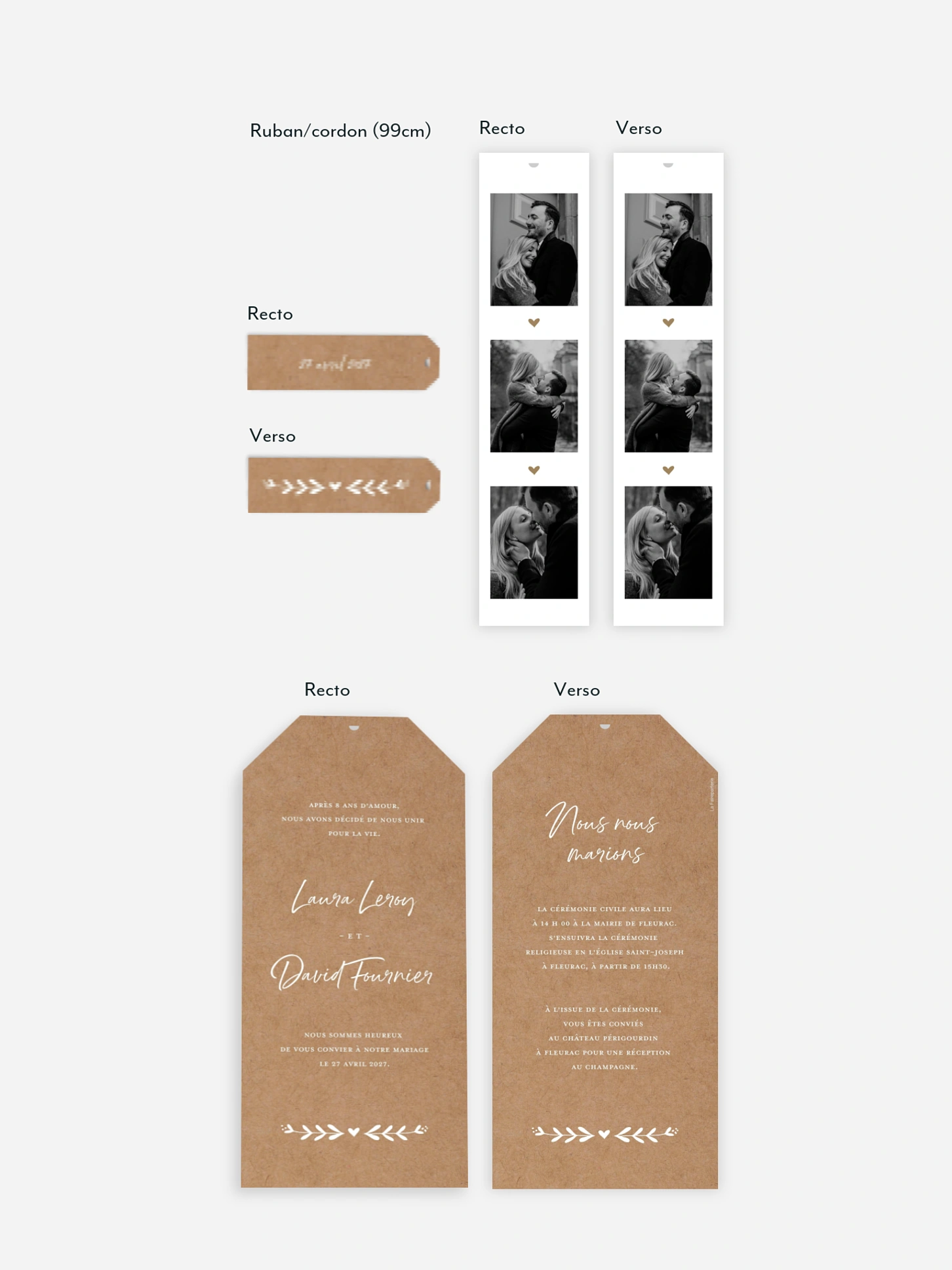 Faire-part de mariage Champêtre chic