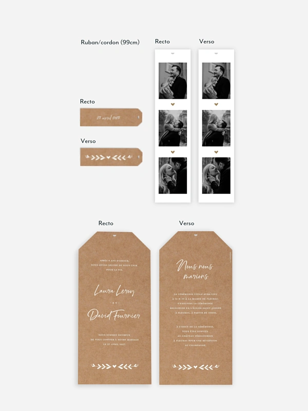 Faire-part de mariage Champêtre chic
