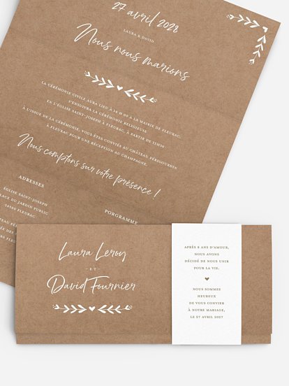 Faire-part de mariage Champêtre chic