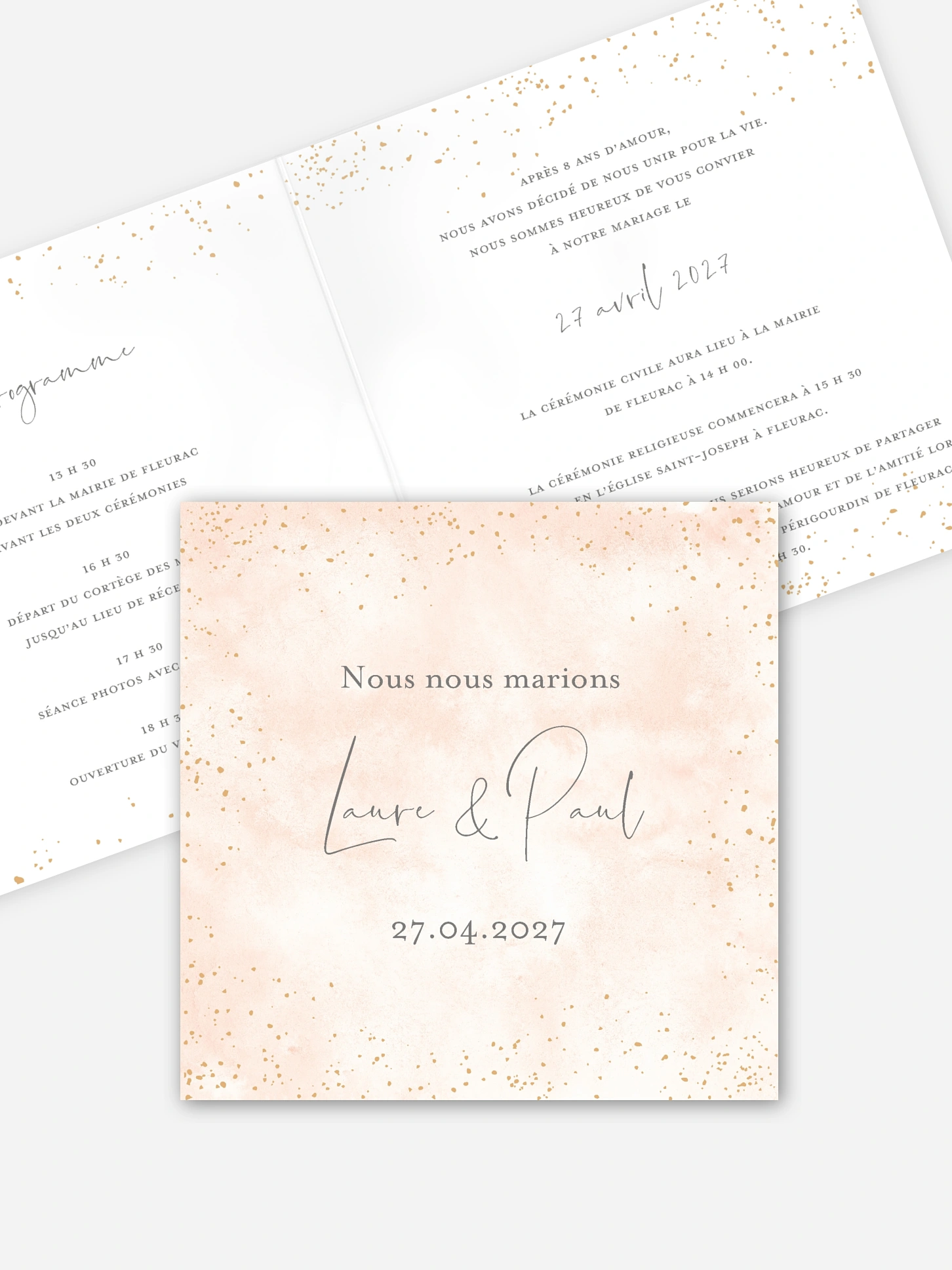 Faire-part de mariage Aquarelle intense