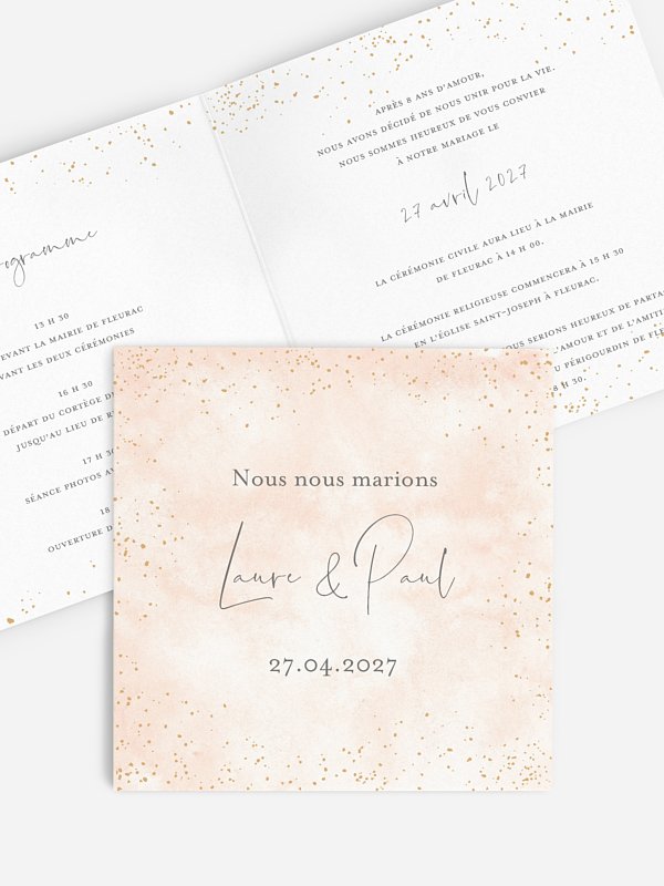 Faire-part de mariage Aquarelle intense