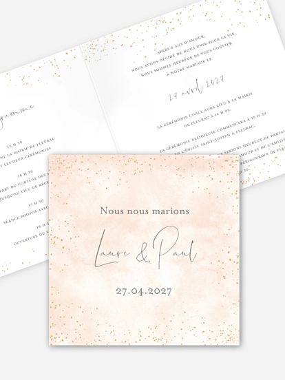 Faire-part de mariage Aquarelle intense