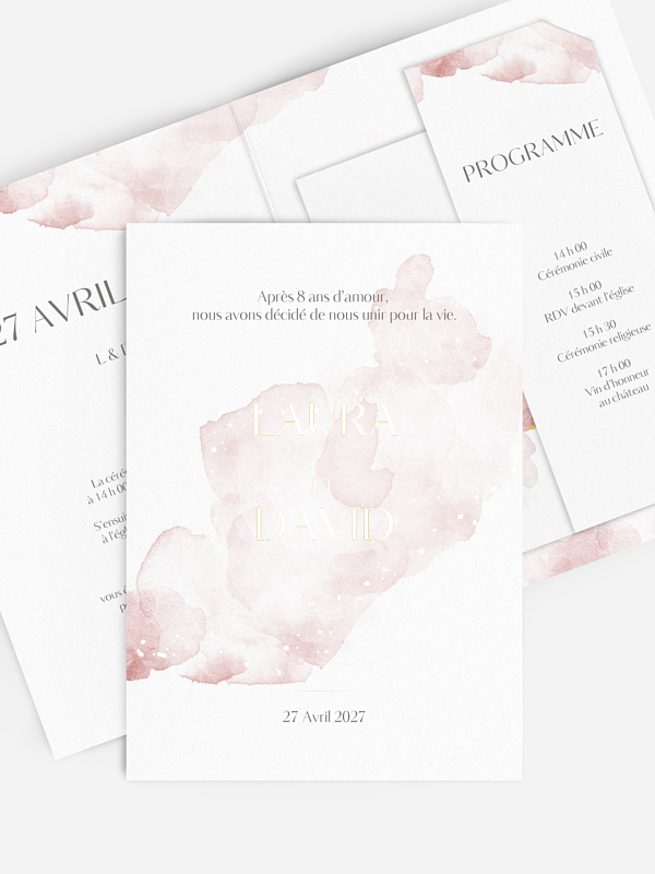 Faire-part de mariage Aquarelle chic