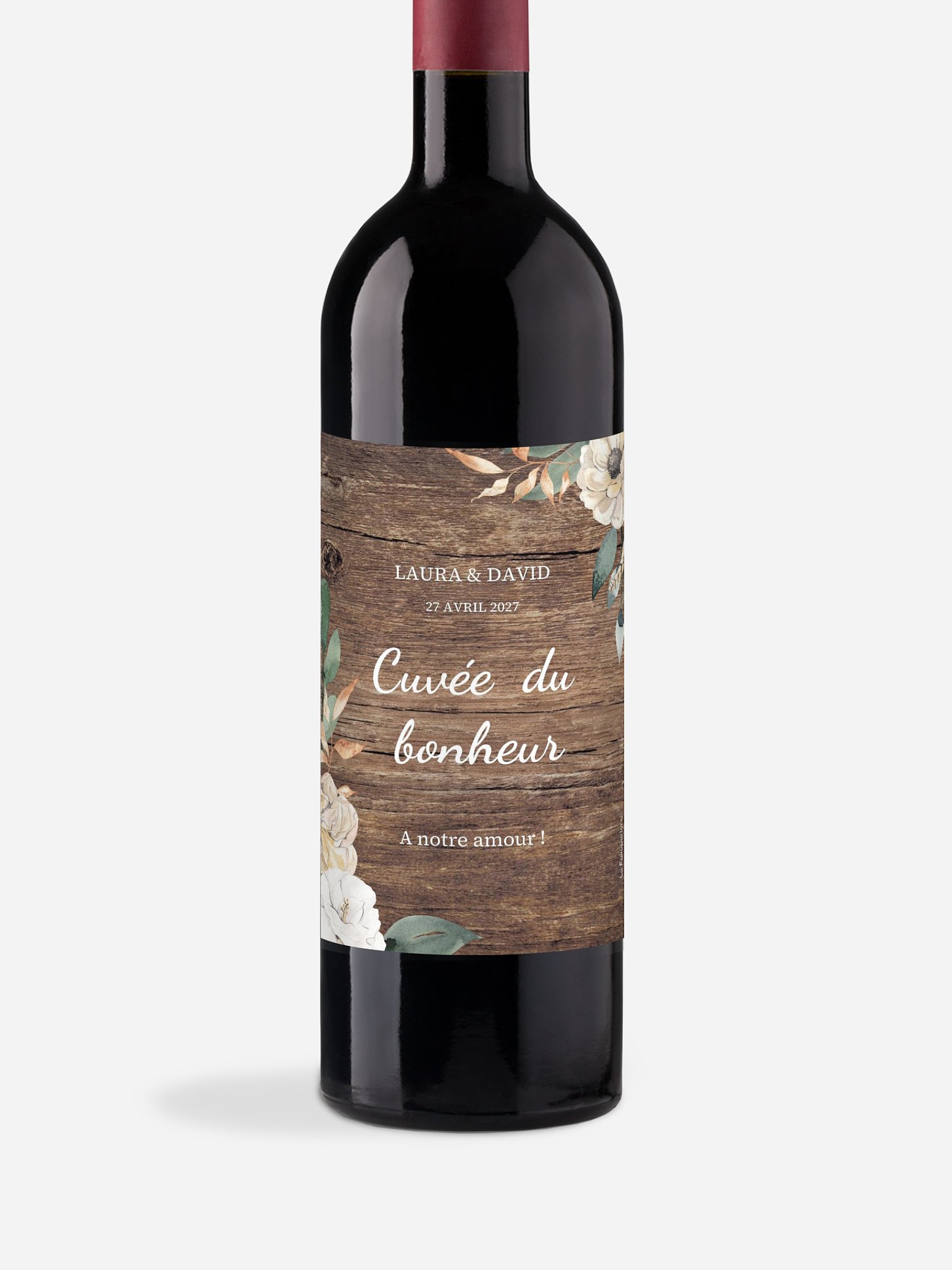 Étiquette bouteille Fleurs champêtres