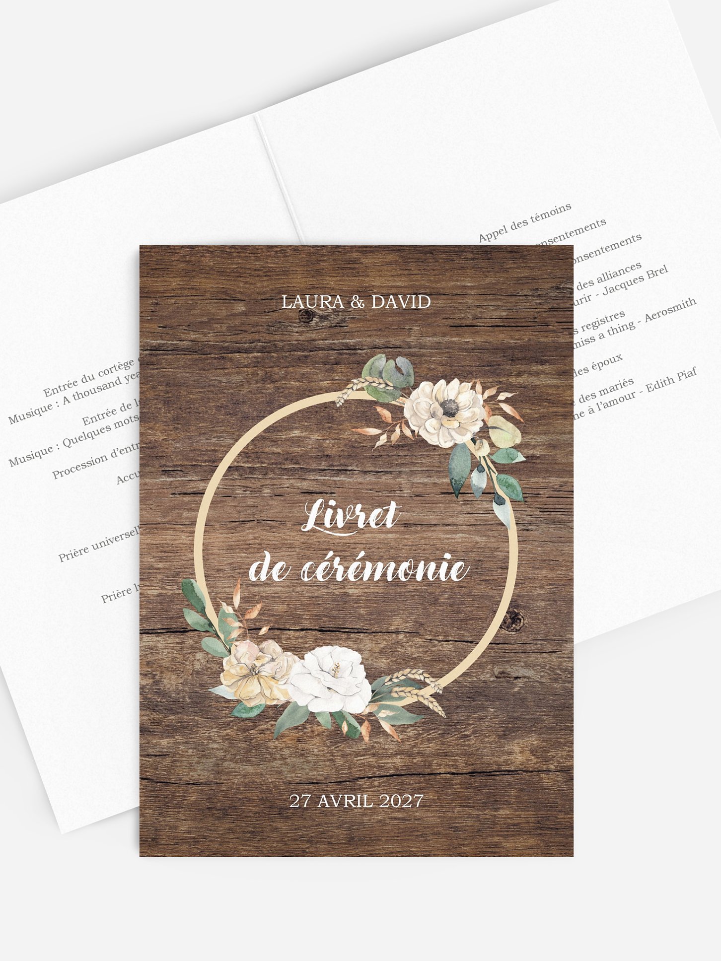 Livret de messe mariage Fleurs champêtres