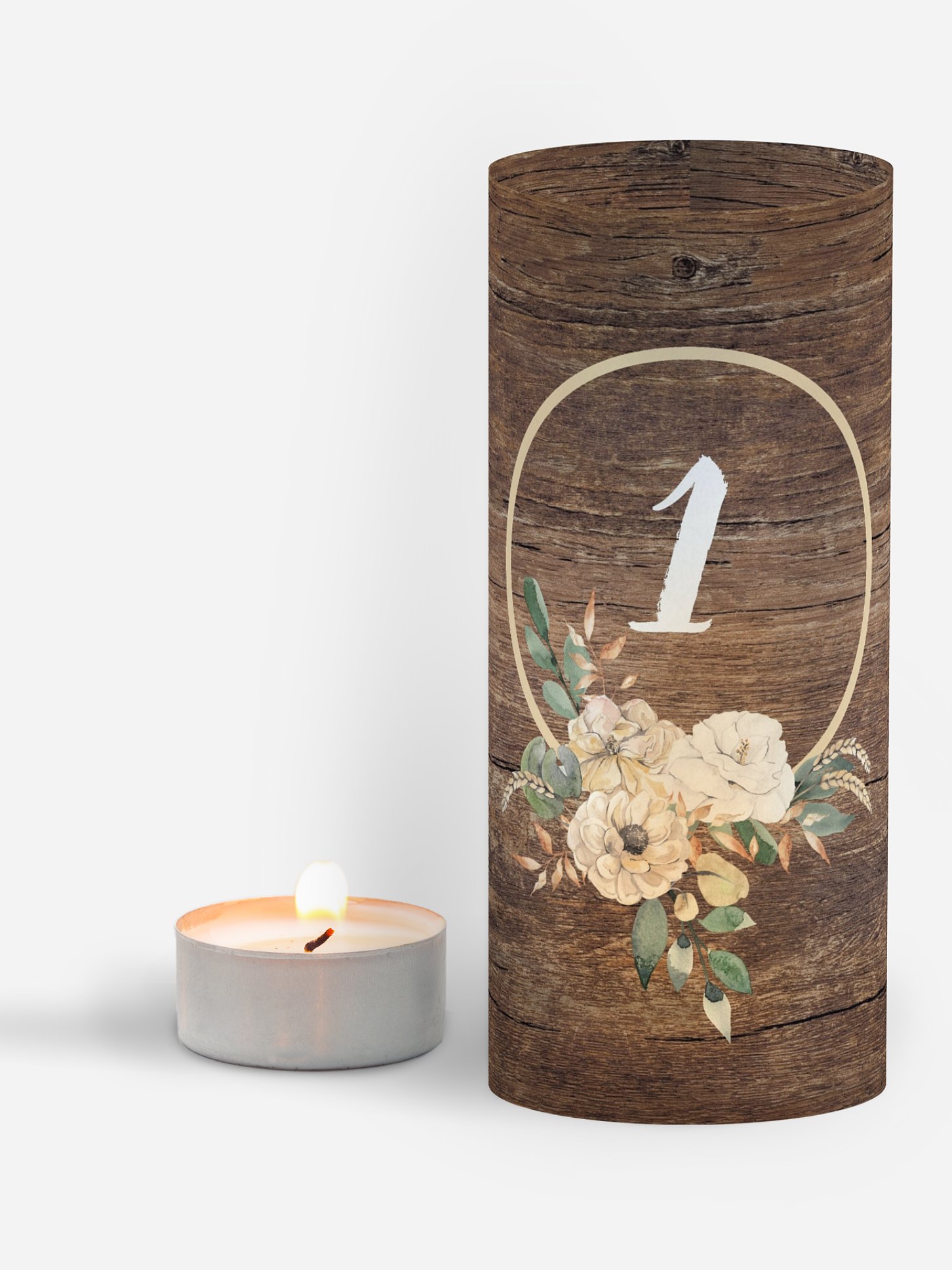Numéro de table mariage Fleurs champêtres
